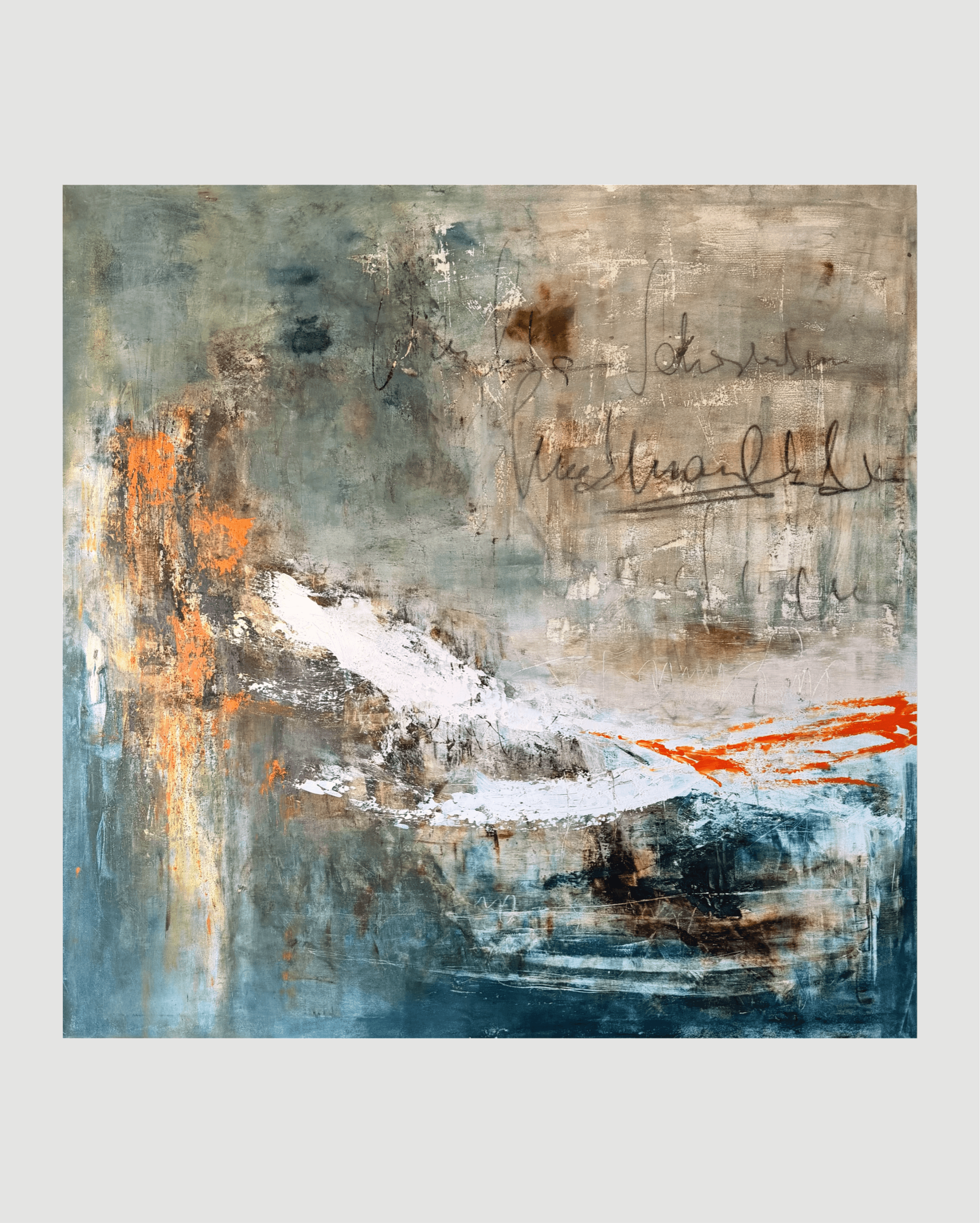 Emotional Abstraction, Atmospheric Art, Layered Painting, Mixed Media, Contemporary Art