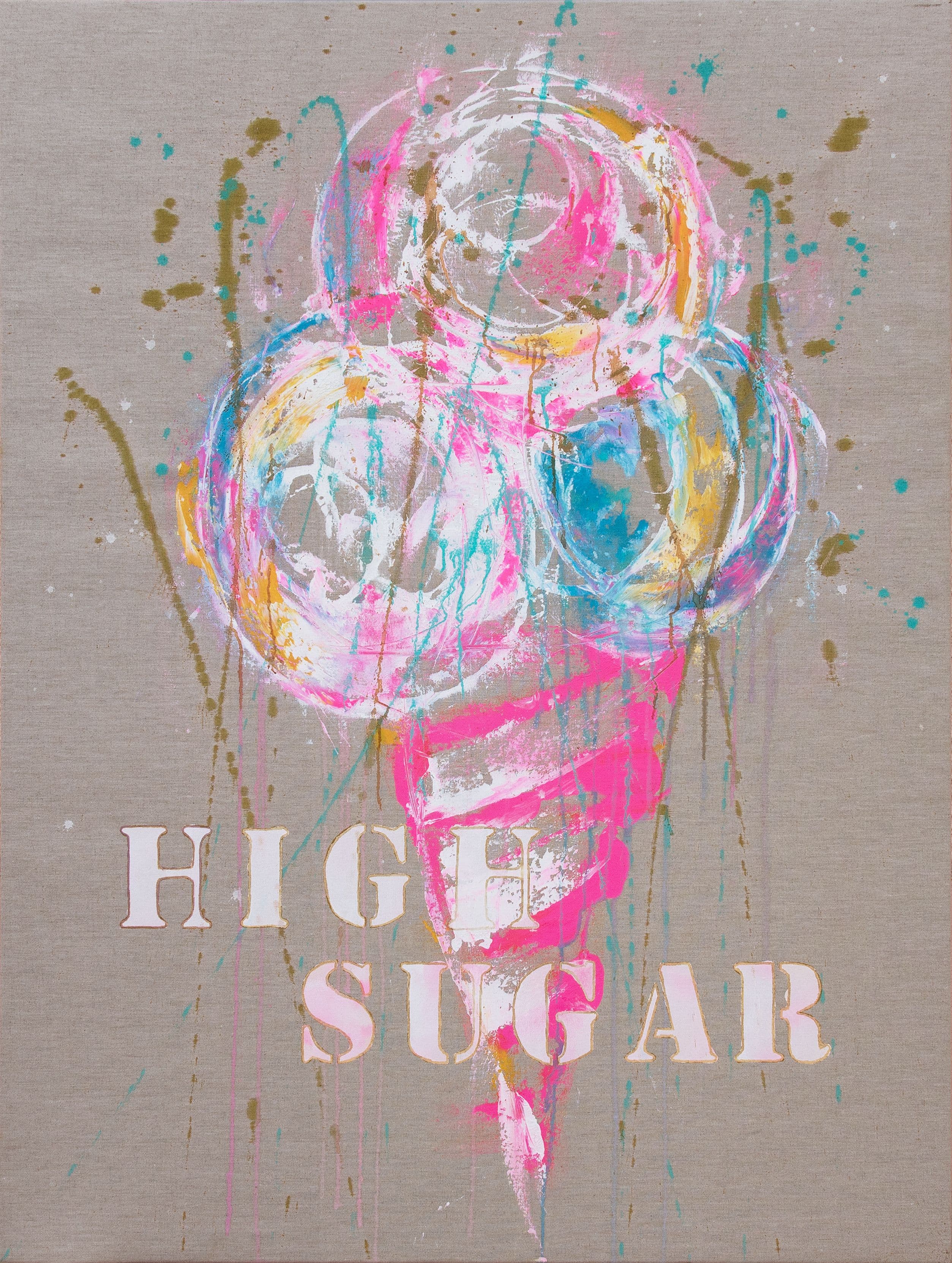 Pop Art Painting, Neon Art, Ice Cream, Statement Artwork, Modern Collector Art