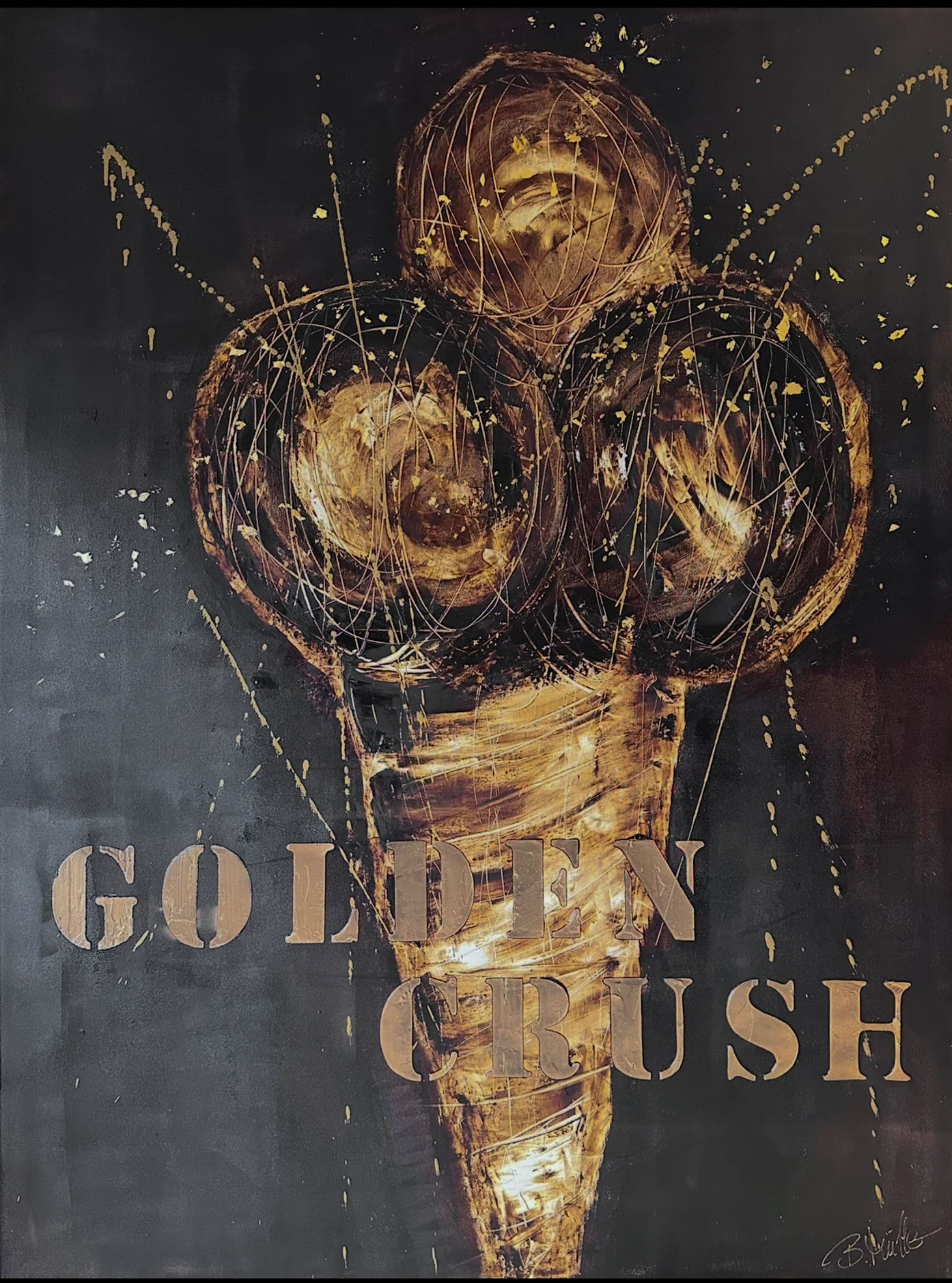 Statementart, Modern Art, Luxury Art, Gold, Black and Gold art, Glamour