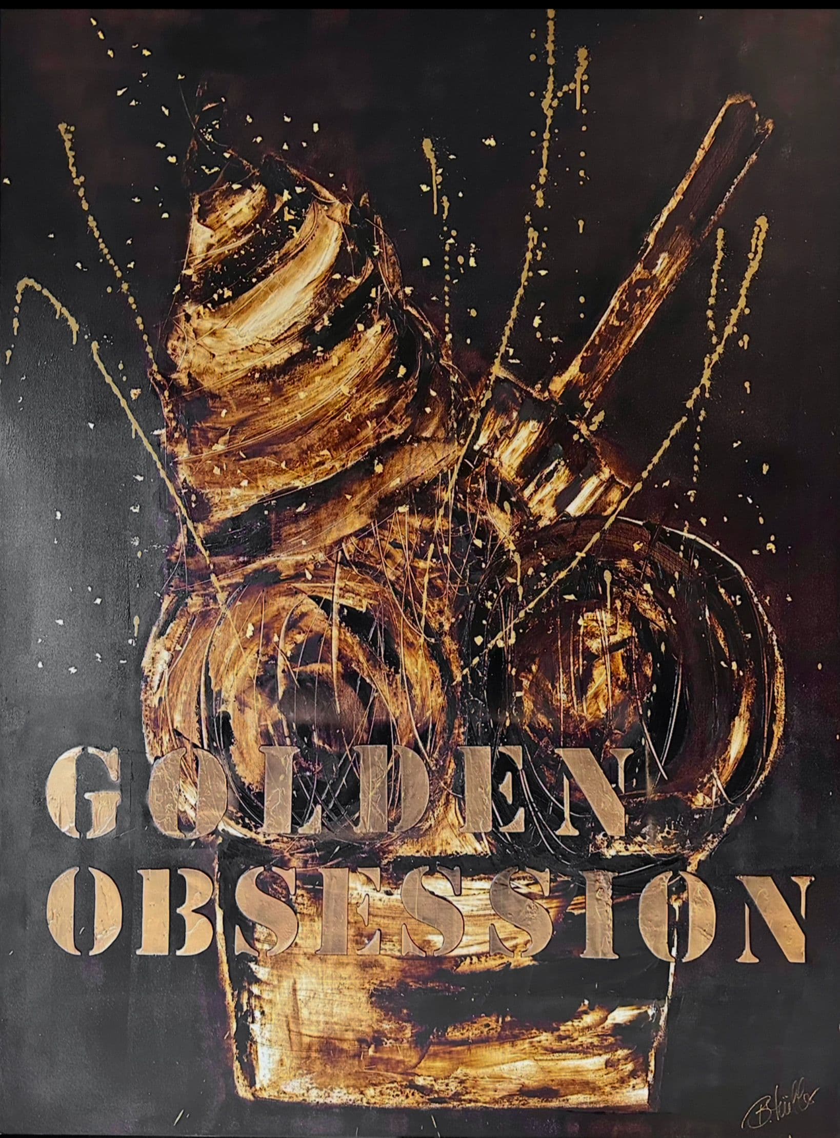 Statementart, Modern Art, Luxury Art, Gold, Black and Gold art, Glamour