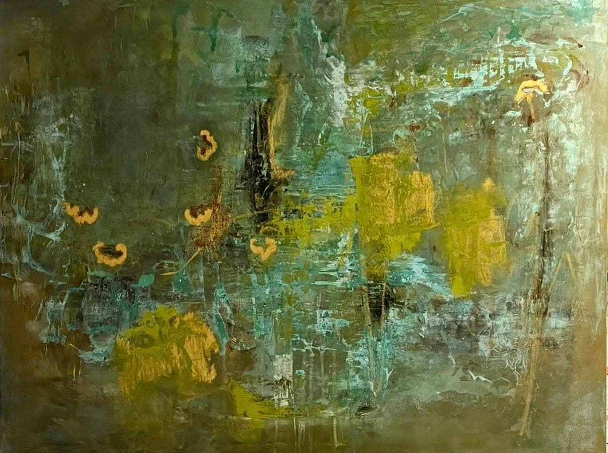 Statement art, abstrakte kunst, grün